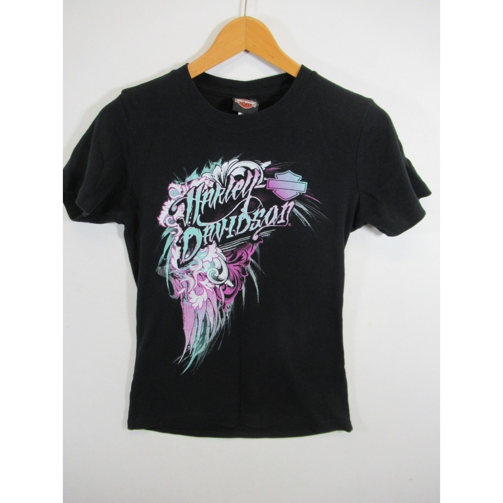 Harley Davidson Oconomowoc T-Shirt Women Medium Black Short Sleeve Wisconsin